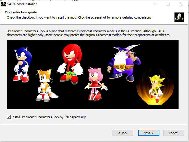 SADX Installer For Mods Character Pack 02